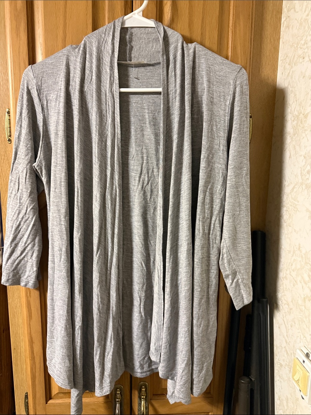 Everyday Light Gray Open-Front Women's Cardigan
